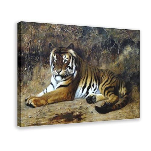 Toile de tigre Gérôme pour bureau - Cadre mural suspendu