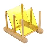 PATIKIL Lot de 2 feuilles de vitrail transparentes de 10,2 x 10,2 cm pour loisirs créatifs, projets artistiques, jaune vif