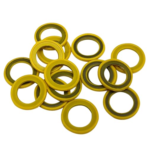 Image of 15 Gearcase Drain Plug Seal Washer Gaskets - Drain Screw Gaskets Compatible with Mercury Marine /Mercruiser Lower Unit Grease Gaskets Washer Drain Plug Seal 26-830749 8M0204693