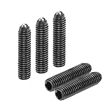 sourcing map Kugelkolben mit Schraubgewinde, M6 x 25 mm, Hartstahl, Innensechskant, Federkolben für Schmierung, pneumatische Werkzeuge, Schwarz, 5 Stück