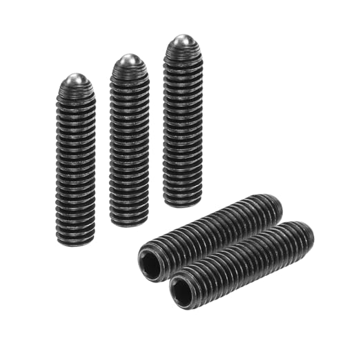 Image of sourcing map 5pcs Screw Thread Ball Plunger M6 x 25mm High Carbon Steel Hex Socket Spring Plunger Ball for Lubrication Pneumatic Tools, Black