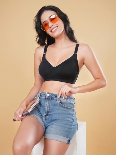 Image of Womens Seamless Padded Bra | Non Wired | Detachable Straps | Everyday Comfort | Full Coverage