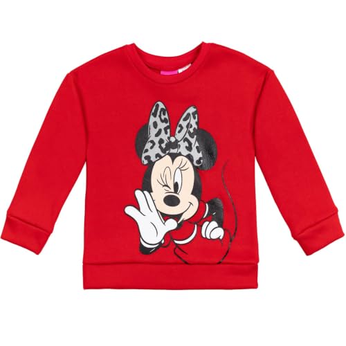Image of Disney Minnie Mouse Baby Girls Fleece Sweatshirt and Leggings Outfit Set Infant to Big Kid | Pullover Sweatshirt, Fitted Leggings, Elastic Waistband