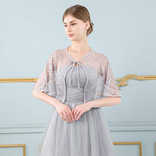Wedding Bridal Shawl Wrap Capelet Floral Lace for Tulle Cape Shrug4