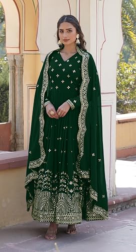 Image of Fashion Basket Faux Georgette Sequins Anarkali Dress for Women