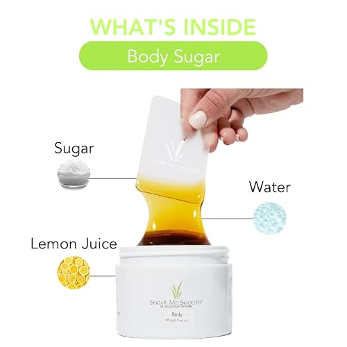 Sugar Me Smooth Body Sugar Wax – Gentle On Skin And Less Painful Hair Removal In A Simple System, No Strips, No Heat, Water Soluble All-Natural Solution For All Skin & Hair Types #TOP2