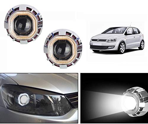 Spedy Car H4 Projector HID with Hexagon DRL Set of 2-White Model No.-443