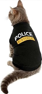 Halloween Dog Tshirt Police Dog Costume Pet T Shirt Small Medium Large Dogs Shirts with ‘Police K9 Force’ Printed, XS