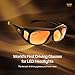 Headlight Glasses with Polarized LED GlareCut Technology (Fits Over Prescription) — Anti-Glare Night Driving Glasses for Men & Women, UV Protection, CarryCase
