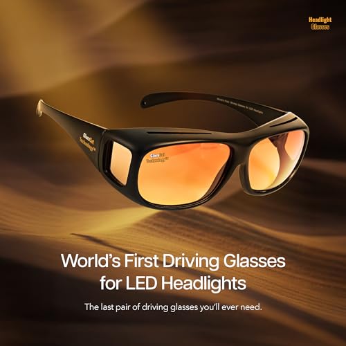 Image of Anti-Glare Headlight Glasses, Polarized Night Vision Driving Glasses Unisex