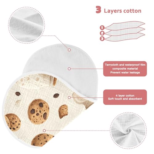 Cute Milk Bottle Cookies Burp Cloths Baby Boys Girls Absorbent Soft Cotton Burping Cloths Rags, 1 Pack3