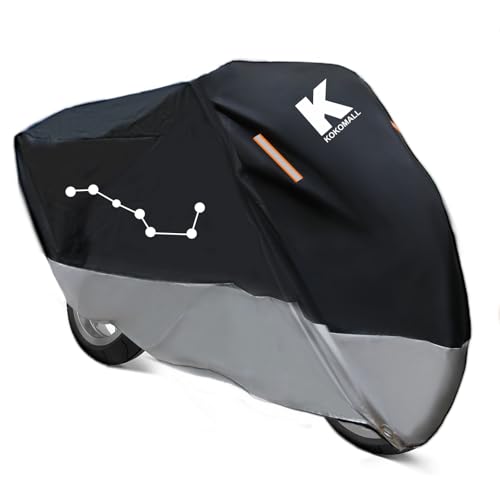 KOKOMALL Motorrad Abdeckplane Outdoor 210D Winterfest Wasserdicht Abdeckplane Motorradabdeckung Indoor für Motorrad/Moped Roller (265x105x125cm)