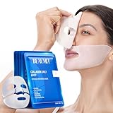 Okela 7 Pack Collagen Face Mask Deep Hydrating Overnight Facial Mask with Hyaluronic Acid Moisturizing Skincare Hydrogel Mask for Hydrating, Firming & Brightening