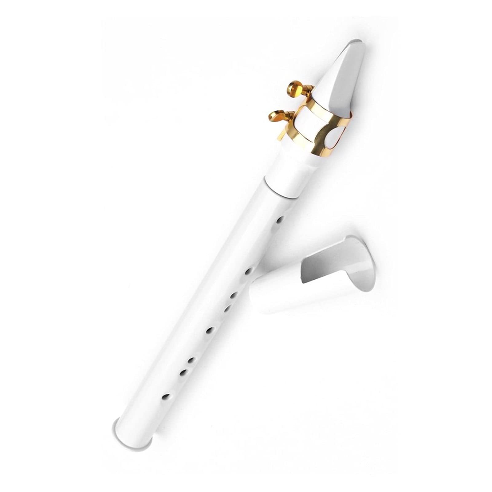 Mini Pocket Saxophone Sax Materiale ABS con Bocchini 10pcs Ance Borsa per Il Trasporto Strumento A Fiato Sassofono Studenti (Color : White 01)