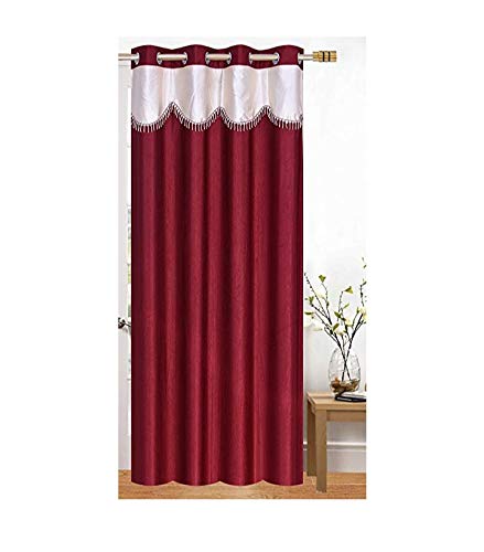 Inaya Creation 1 Pieces Polyester Blend ELYTE Frill Curtain (Maroon)