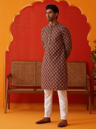 Image of Jompers Embroidered Kurta Pyjama Set For Men (,)