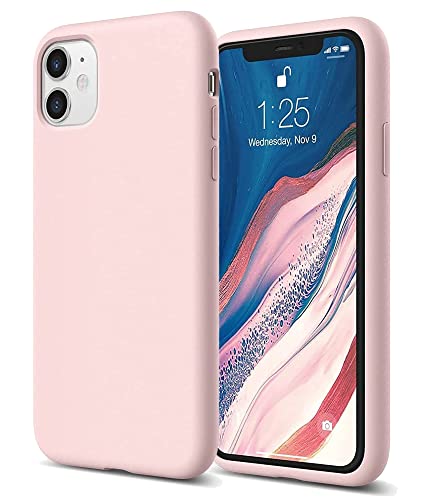 ICOVERI Funda iPhone 11. Funda Silicona Rosa Compatible con Accesorios Magsafe y Cargador Inalambrico. Carcasa iPhone 11 Antigolpes Antideslizante. Microfibra Interior. Tacto Seda Suave Cover