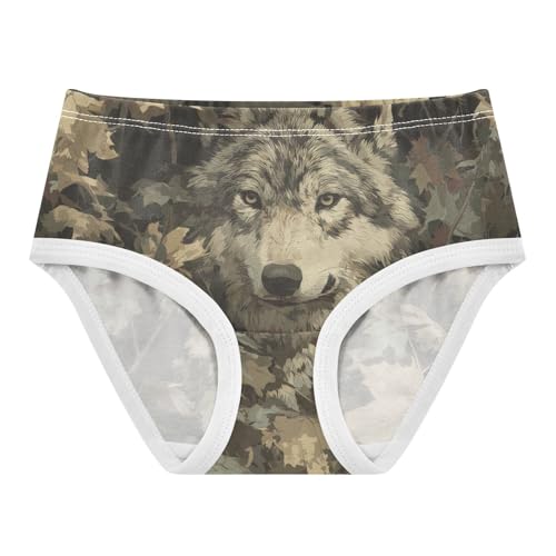 Girls Underwear Soft Cotton Camo Wolf Kids Panties in Sizes 2/3t, 4t, 5t, 6 and 8