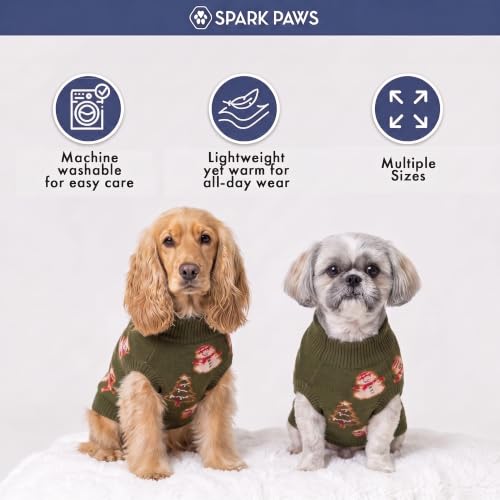 Image of Spark Paws Christmas Knit Dog Sweater - Winter Dog Clothes, Small Medium Large