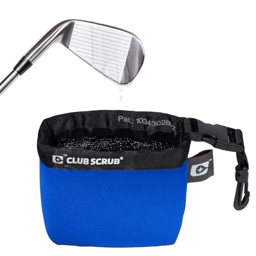 Image of Club Scrub Golf Club and Golf Ball Cleaning Bag, Waterproof Clean Face Technology Liner, Detachable Clip, Machine Washable, Cleans Club Grooves, Dry Exterior (Neoprene or Microfiber Option Available)