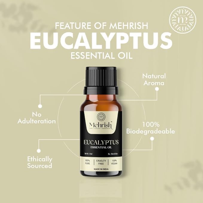 Mehrish Eucalyptus Essential Oil | 15ml Pack of 3 | 100% Pure & Natural Luxury Aroma Oil for Home Fragrance | Best for Aromatherapy | Helps in meditation | Used in Diffusers, Candles, Air Fresheners, Soaps - Image 3 thumbnail