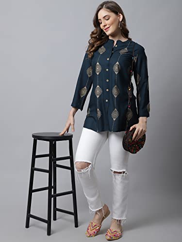 Image of Pistaa's Women's Viscose Relaxed Fit Short Kurti