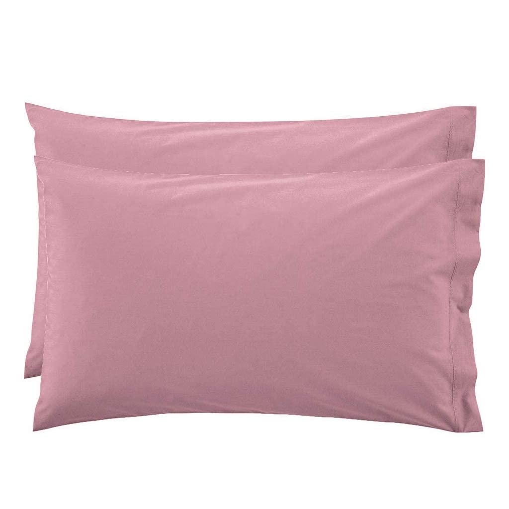 LARA MORADA - Set Completo Lenzuola Una Piazza E Mezza, Misura Francese, 100% Cotone, Made in Italy, Tinta Unita, per Letto 1 Piazza E Mezza 140x200cm, Rosa