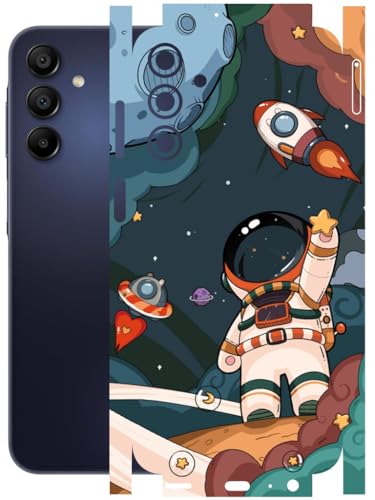 Image of AtOdds - Full Body Back Screen Guard Protector Film - Lamination Wrap Skin Sticker Compatible with Samsung Galaxy A15 (5G) | Scratchproof Matte Finish (Space)