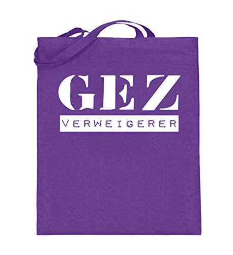 Sac en toile de jute violet grand format 38x42 cm cabas anses longues GEZ Refuge