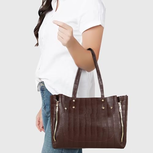Image of DANIEL CLARK Crocodile Pattern Tote Bag for Womens, Big Purses And Handbag Ladies Big Shoulder Bag