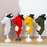 Izefia Hundemantel Haustierbekleidung Overall Winddicht Kaltes Wetter Mäntel 4 Beine Jacke Viel Glück Warm Winter Dicke Kleidung Wasserdicht Schneedicht Baumwollmantel für Kleinen Hund Mittlere Katze