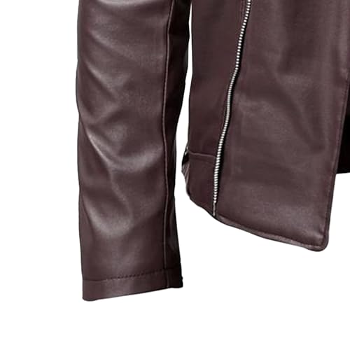 Chaqueta de cuero sintético para hombre estilo biker miniatura 6