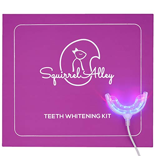 At Home Professional Teeth Whitening Kit with LED light for Sensitive Teeth - Teeth Whitening System with Carbide Peroxide Whitening Gel and Blue/Red LED light accelerator - Confident smile in 14 days