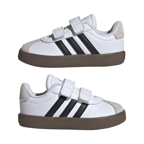 adidas Jungen Unisex Kinder VL Court 3.0 Infants Non-Football Low Shoes, Cloud White Core Black Grey One, 24 EU