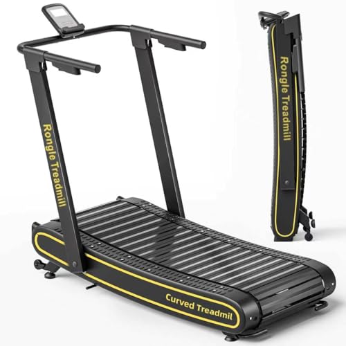 Rongle Curved Treadmill with Non-Electric Motorized, 2 in 1...