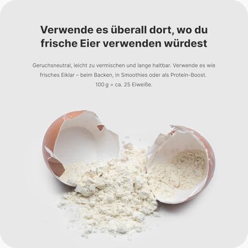 Vilgain Eiklarpulver - 500g Reines Eiweiß Pulver, Backen & Kochen, Fettfrei & Zuckerfrei, Proteinreich für Muskelaufbau & Diät, Geschmacksneutral, Glutenfrei, Laktosefrei - Sport, Eiklar Protein
