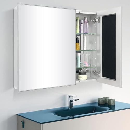 FOMAYKO Aluminum Bathroom Medicine Cabinet with Mirror Door, 30