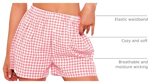 Image of PRETTYGARDEN Womens Summer Gingham Boxer Shorts