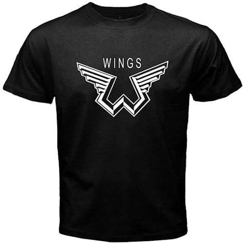 Paul T-shirt pour homme McCartney Wings Logo The Beatle - Les Beatles, Paul McCartney, John Lennon, RIngo Starr, George Harrison Paul T-shirt pour homme McCartney Wings Logo The Beatle