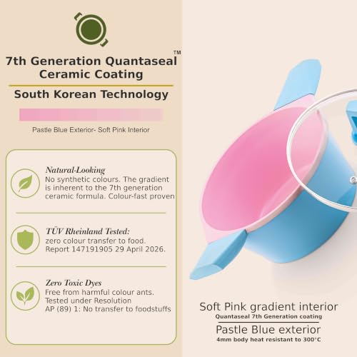 Image of The Chef Story Bloomora Quantaseal Ceramic Coated Casserole with Lid | 20 cm-2.4 Litre | PFOA & PTFE Free| TUV Rheinland & BIS Certified | Non-Stick | Gas & Induction Compatible | 5 Year Warranty (20)