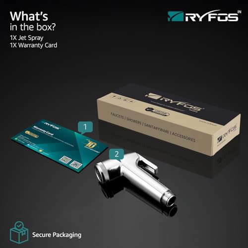 Image of India's 1st Lifetime Support Brand, R1010HF, ABS, Health Faucet | Jet Spray Gun for Toilet | Health Faucets | faucet for Toilet | 1-Piece, Chrome Finish