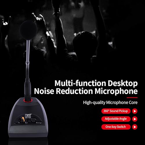 Image of MX 15-Inch Gooseneck Condenser Microphone with Volume Control & Bell Button | Conference Mic for Meetings, Lecterns, Studio Recording, Public Speaking, Desk Use | Plug & Play XLR Mic