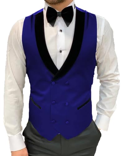 Men’S Double Breasted Shawl Lapel Dress Waistcoat Slim Fit Formal Vest For Wedding Party Dinner 6