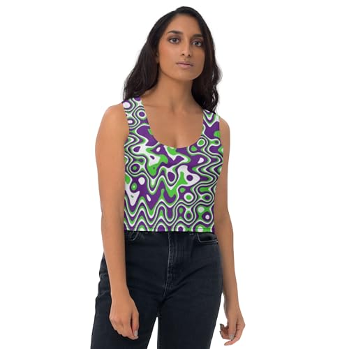 Camiseta corta en zigzag K-Live Illusion con cuello redondo para mujer