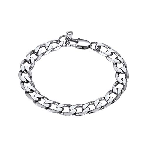 Bandmax Esclava Pulsera de Cadenas Cubanas 9mm 19cm para Caballero Hombre Cover