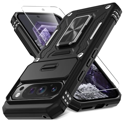 DEERLAMN Case for Google Pixel 9 Pro XL with Slide Camera Cover+Screen Protector(1 Pack), Rotated...
