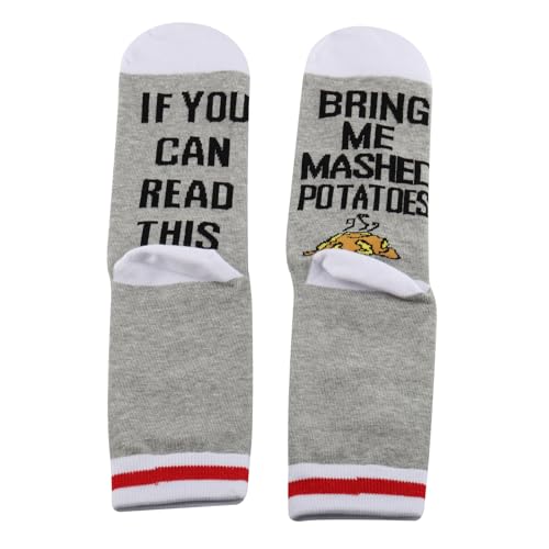 G2TUP 1 Pair M Potatoes Lover Gift If You Can Read This Bring Me M Potatoes Socks Food Service Design Socks Staple2