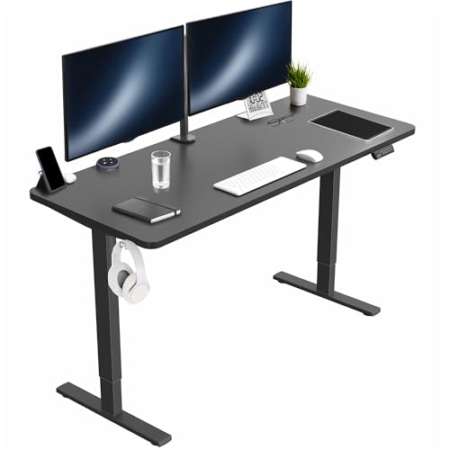 VIVO Electric 60 x 24 in Standing Desk, Memory Height Adjustment, 1B Series, One-Piece Black Top,...