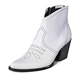 Innenfutter: Leder Paul Green Damen Cowboy Stiefel Stiefelette Weiss Gr. 37½