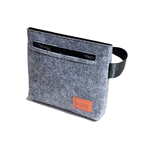 PiuPet® Premium Futtertasche für Hunde, Futterbeutel in Filz-Optik, Ideal fürs Hunde-Training, Hochwertig & Stilvoll